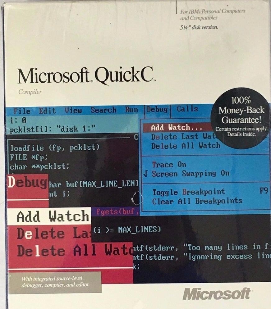 Microsoft QuickC for DOS Box (1988)